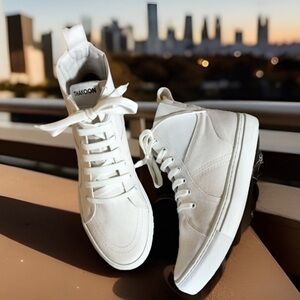 THAKOON pull on high top Casual Sneakers - White NWT
